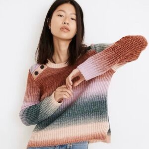 Madewell Women's Sweater in Multicolor Striped Wool Blend NWOT